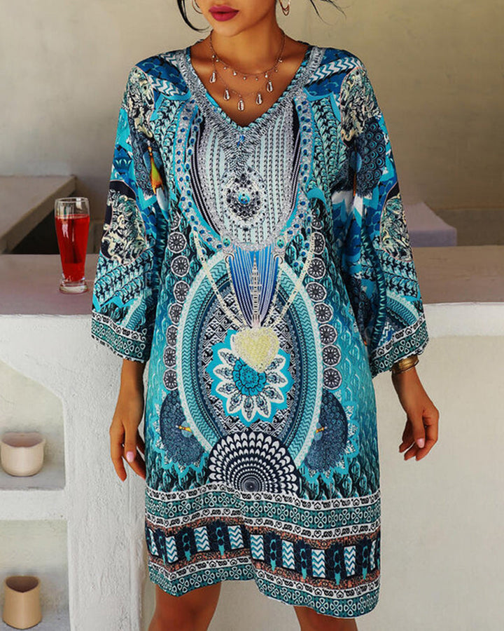 Emelia - Vibrante Boho-Druckkleid