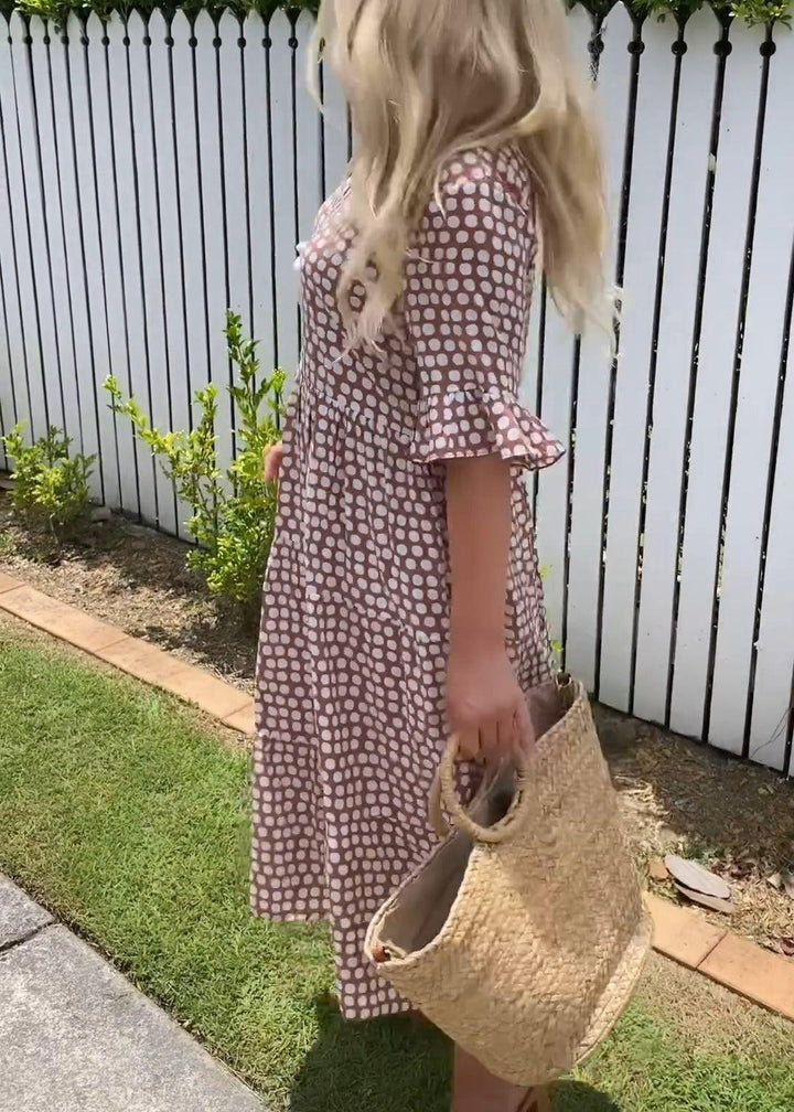 Nicola - Midi-Kleid mit kurzen Ärmeln
