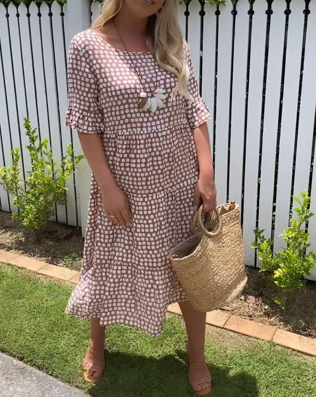 Nicola - Midi-Kleid mit kurzen Ärmeln