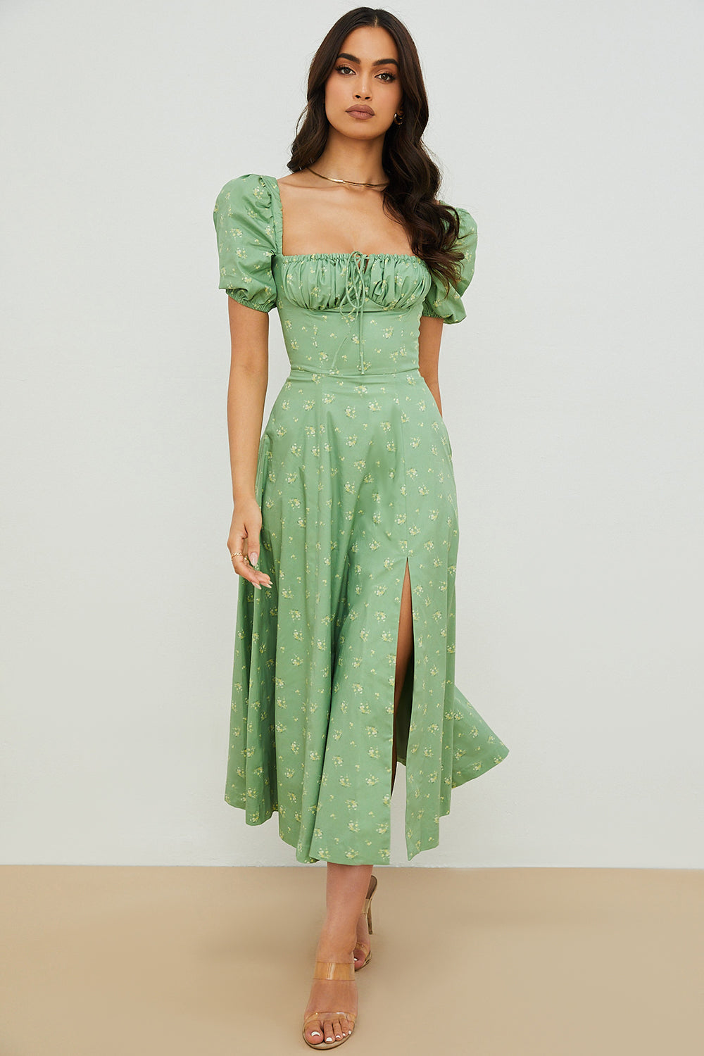 Aviana - Kleid mit Puffärmeln Bloom