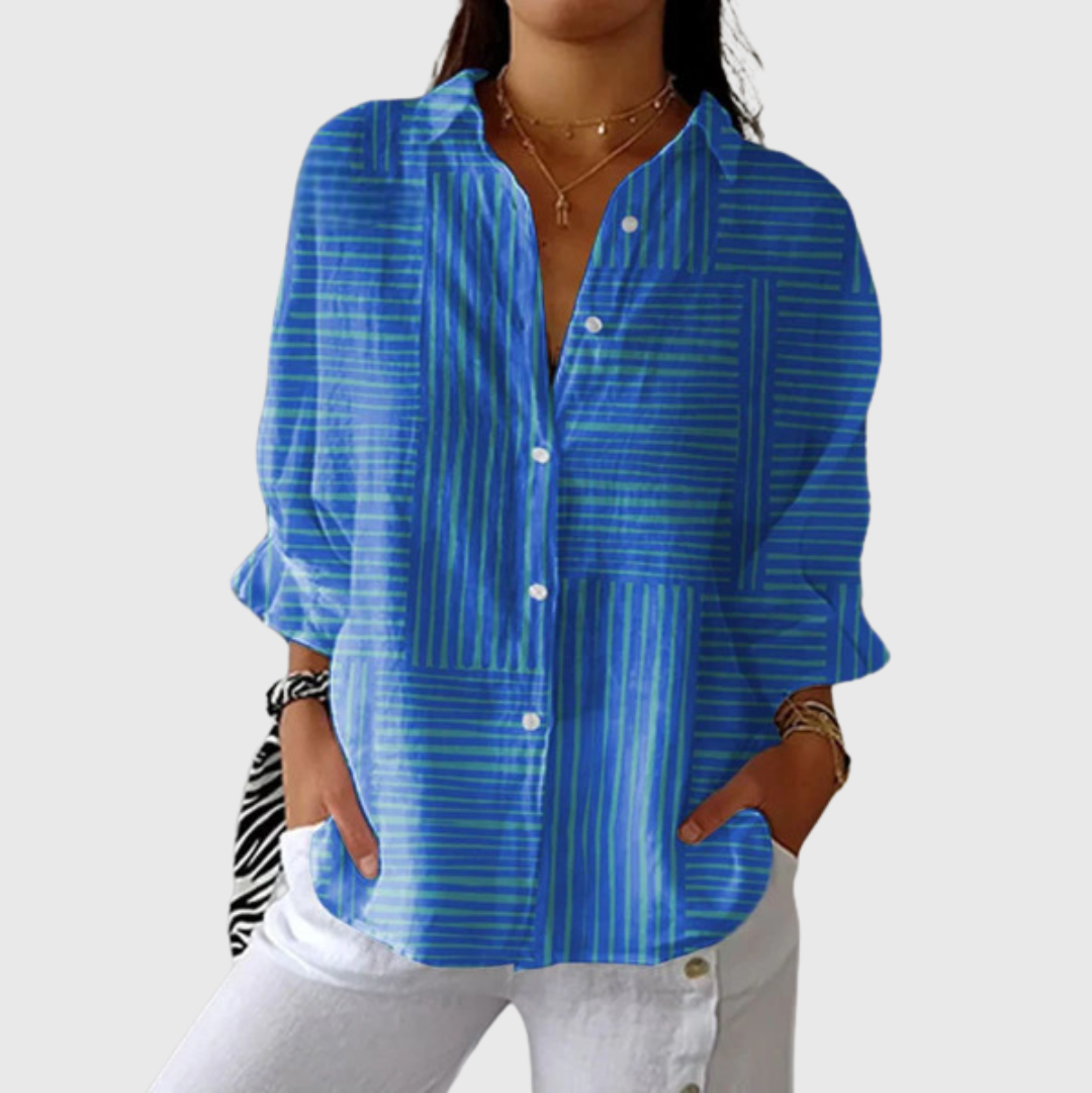 Leichte und farbenfrohe Druckbluse