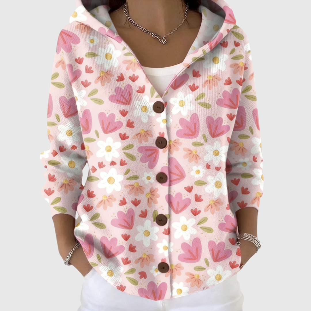 Bequemer Strick-Cardigan mit Kapuze