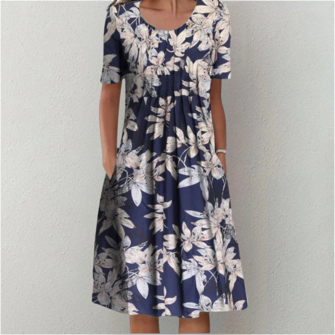 Hailey | Elegantes und lässiges Blumenkleid mit Taschen