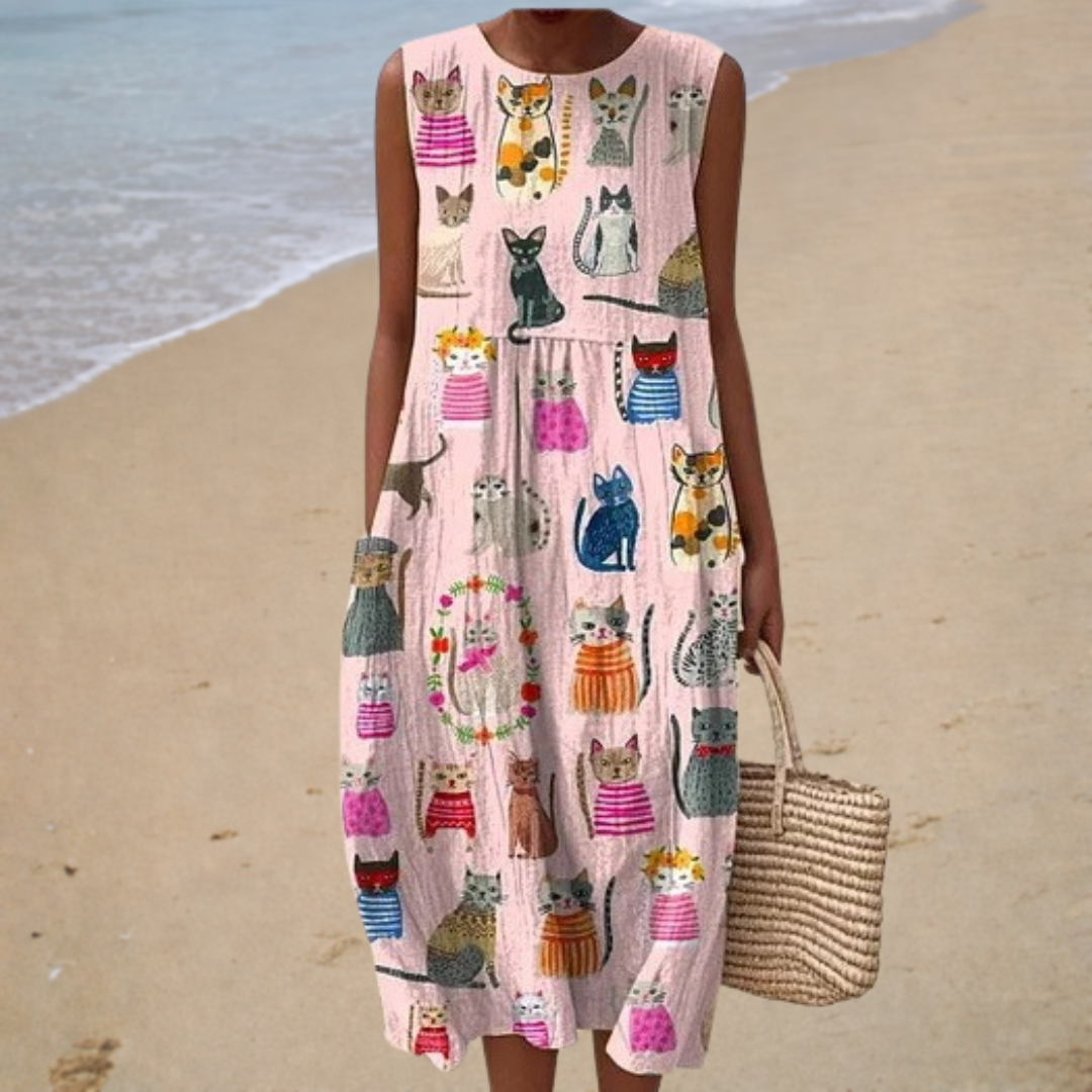 Bequeme Ärmellose Sommerkleid