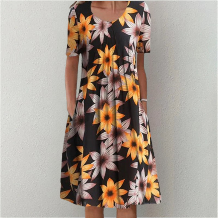 Hailey | Elegantes und lässiges Blumenkleid mit Taschen