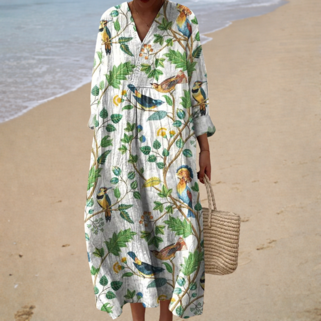 Fließendes Sommerkleid mit Druck