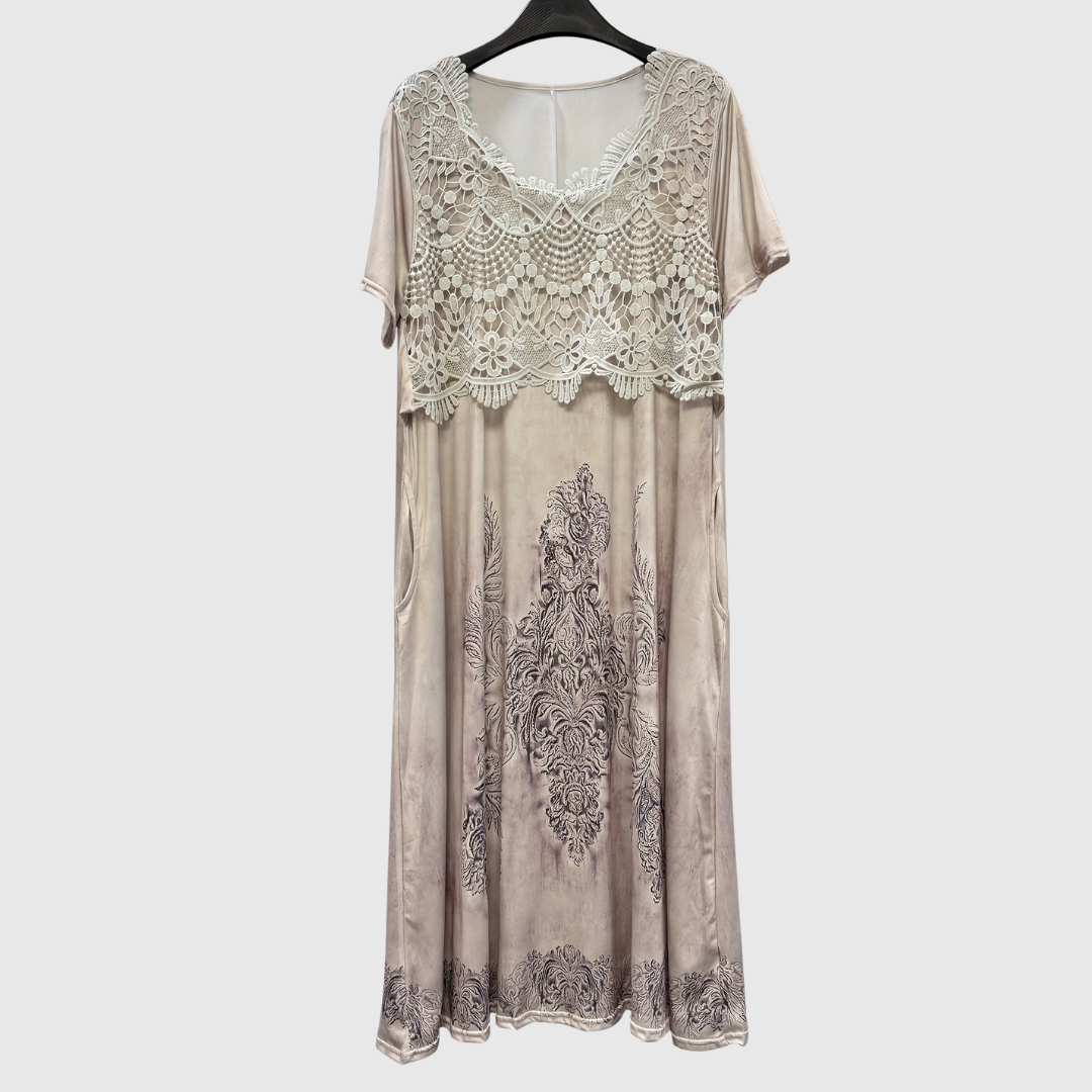 INDIGO | ELEGANTES MIDI-KLEID MIT BLUMENMUSTER