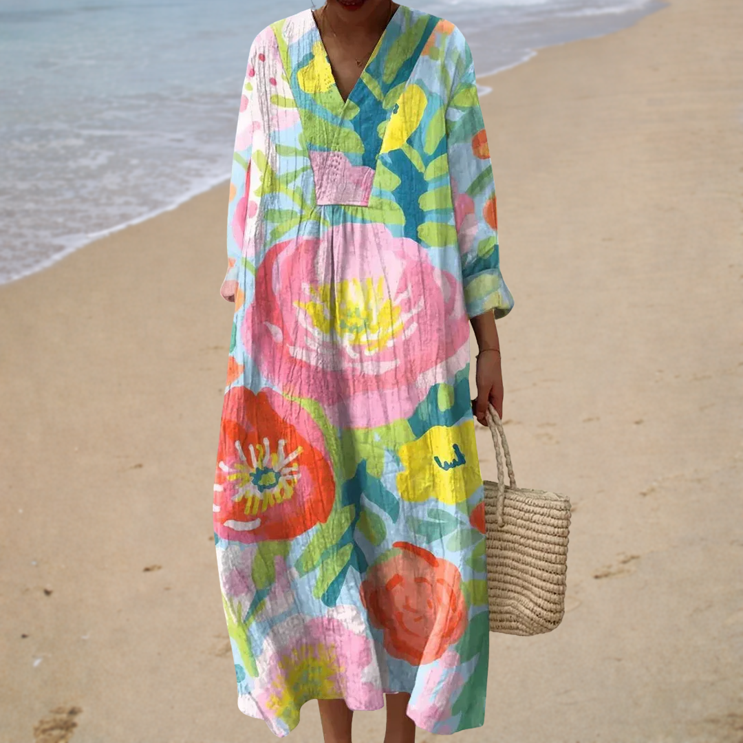 Fließendes Sommerkleid mit Druck