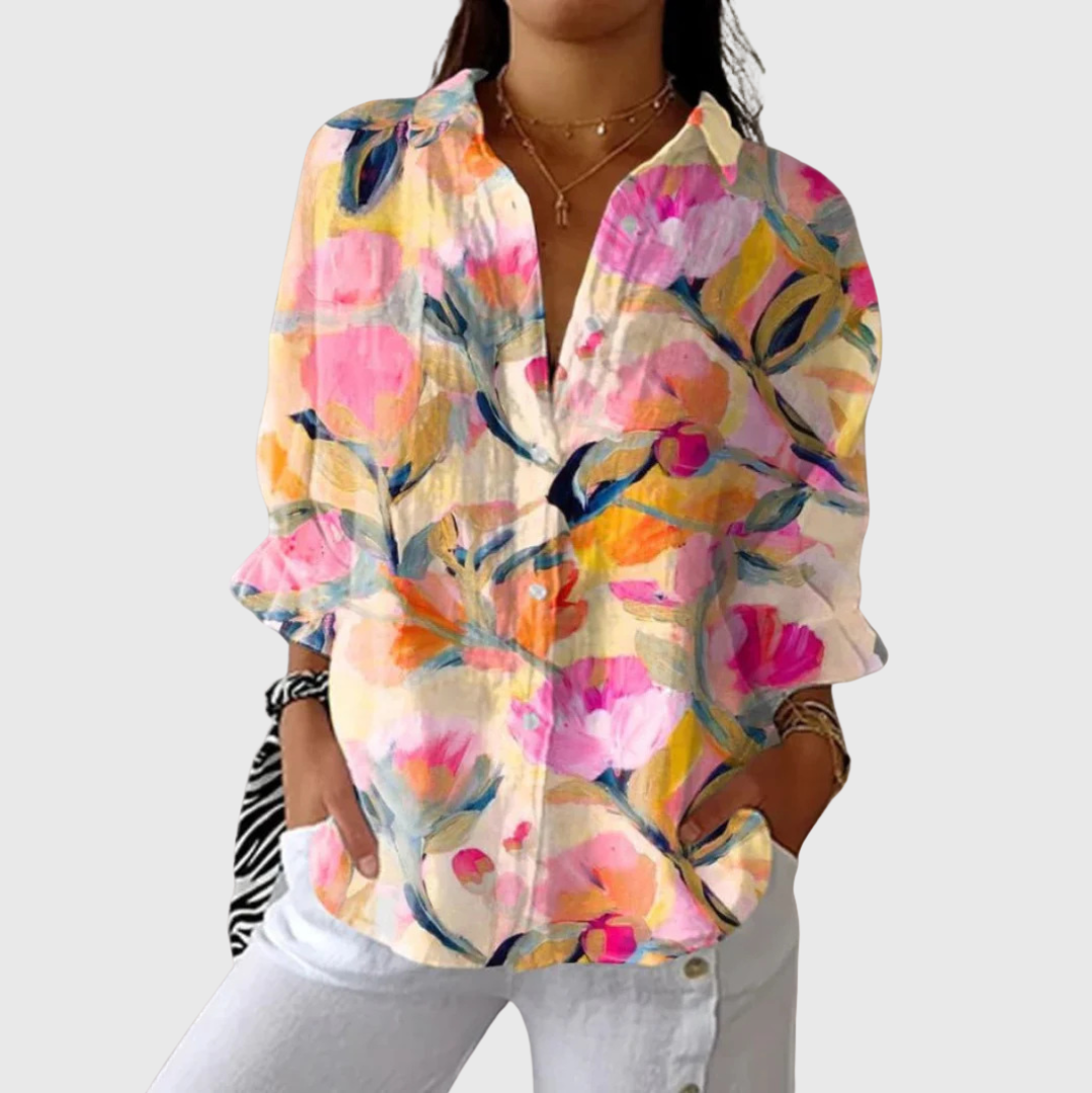 Leichte und farbenfrohe Druckbluse