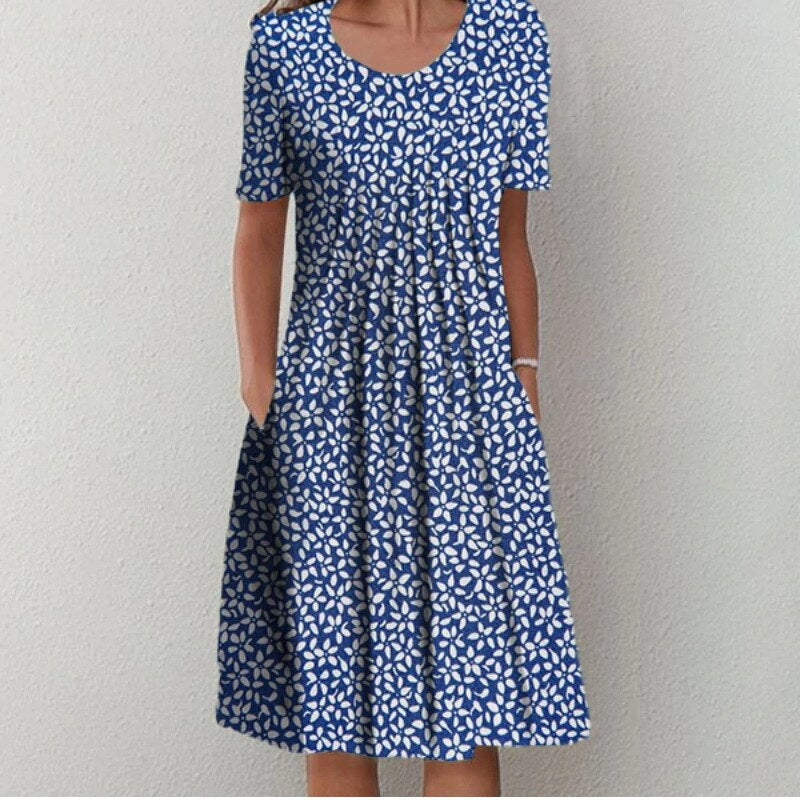 Hailey | Elegantes und lässiges Blumenkleid mit Taschen