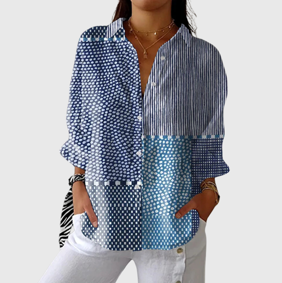 Leichte und farbenfrohe Druckbluse