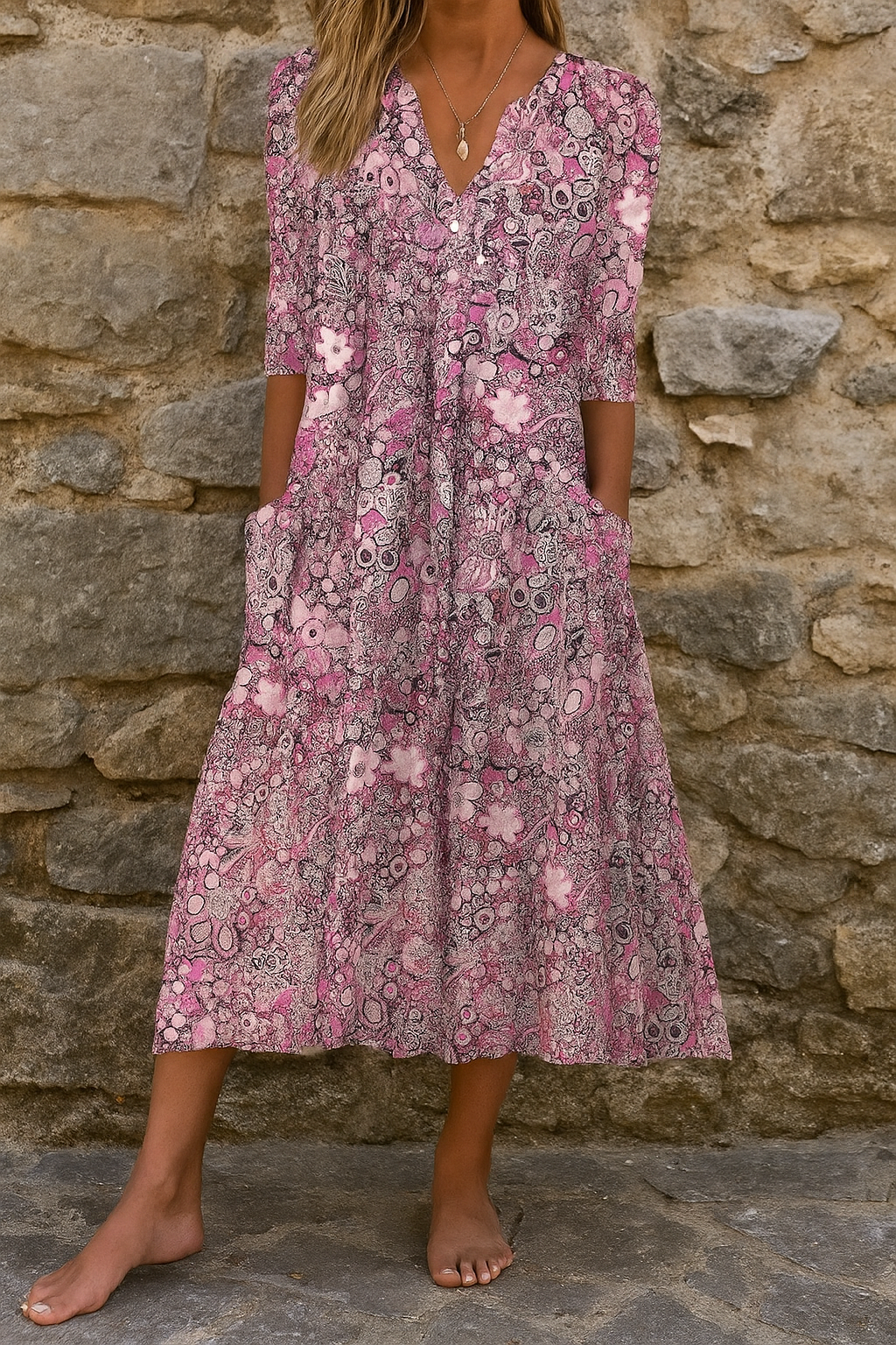 Harlow | Elegantes Kleid mit V-Ausschnitt