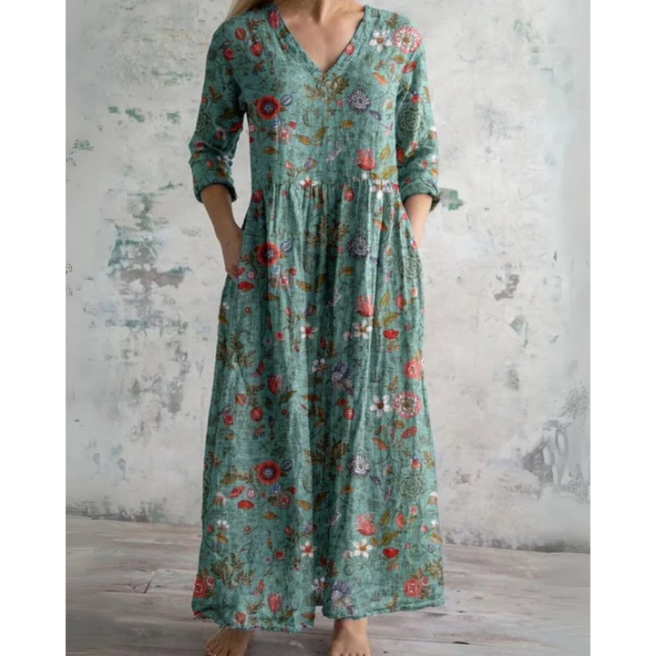 ELEANOR | MAXI-KLEID VINTAGE MIT BLUMENMUSTER