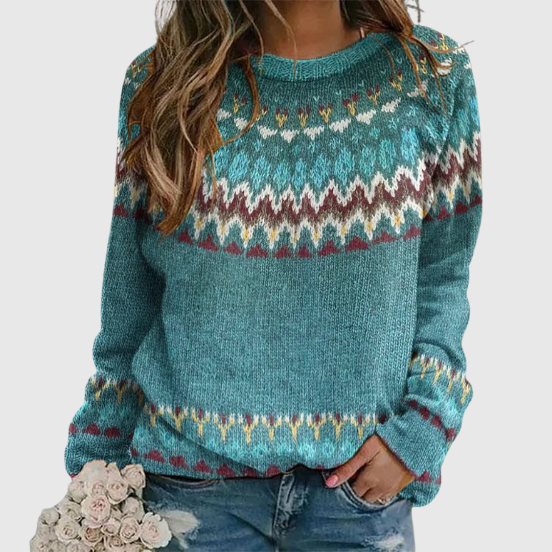 Regina | Pullover mit Retro-Wellenmuster