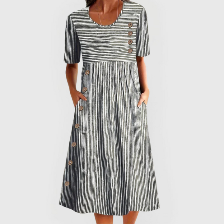 JARNA | MIDILÄNGE RINGELKLEID