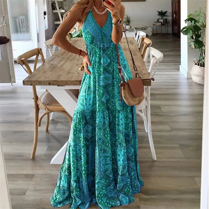 Gweneth - Ärmelloses Boho-Kleid