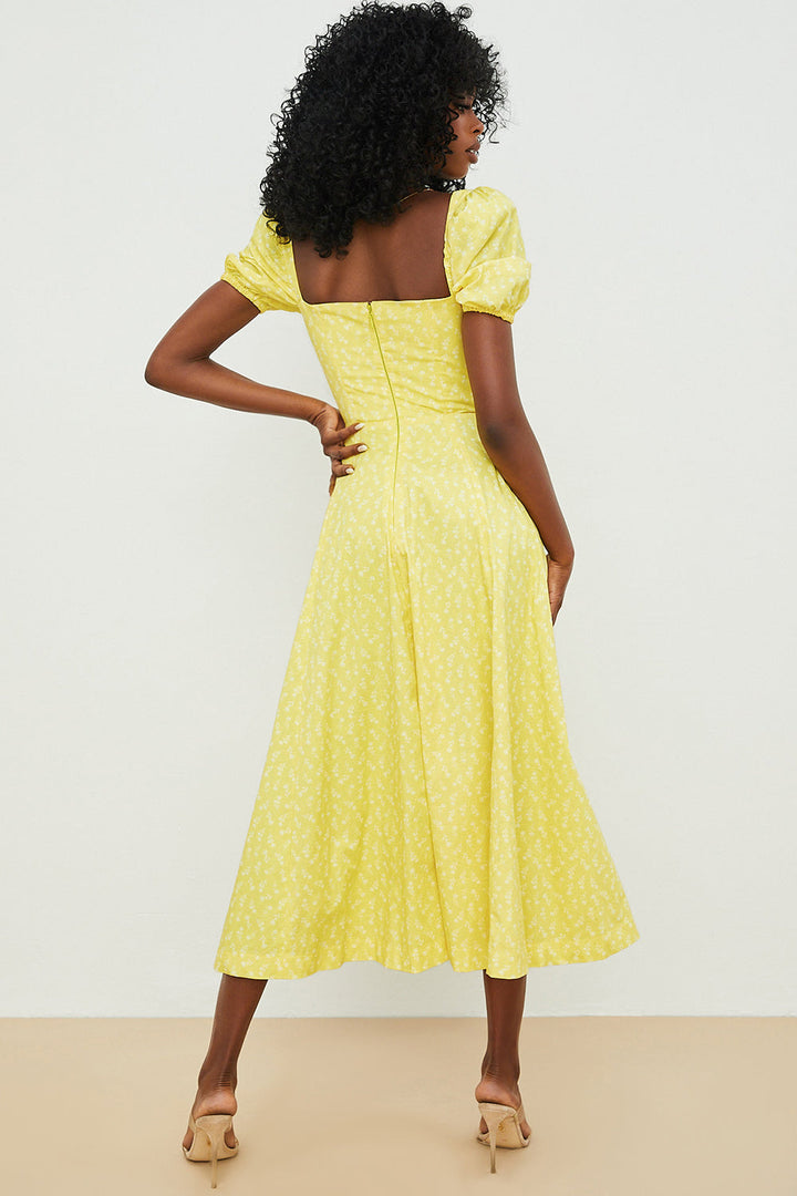 Aviana - Kleid mit Puffärmeln Bloom