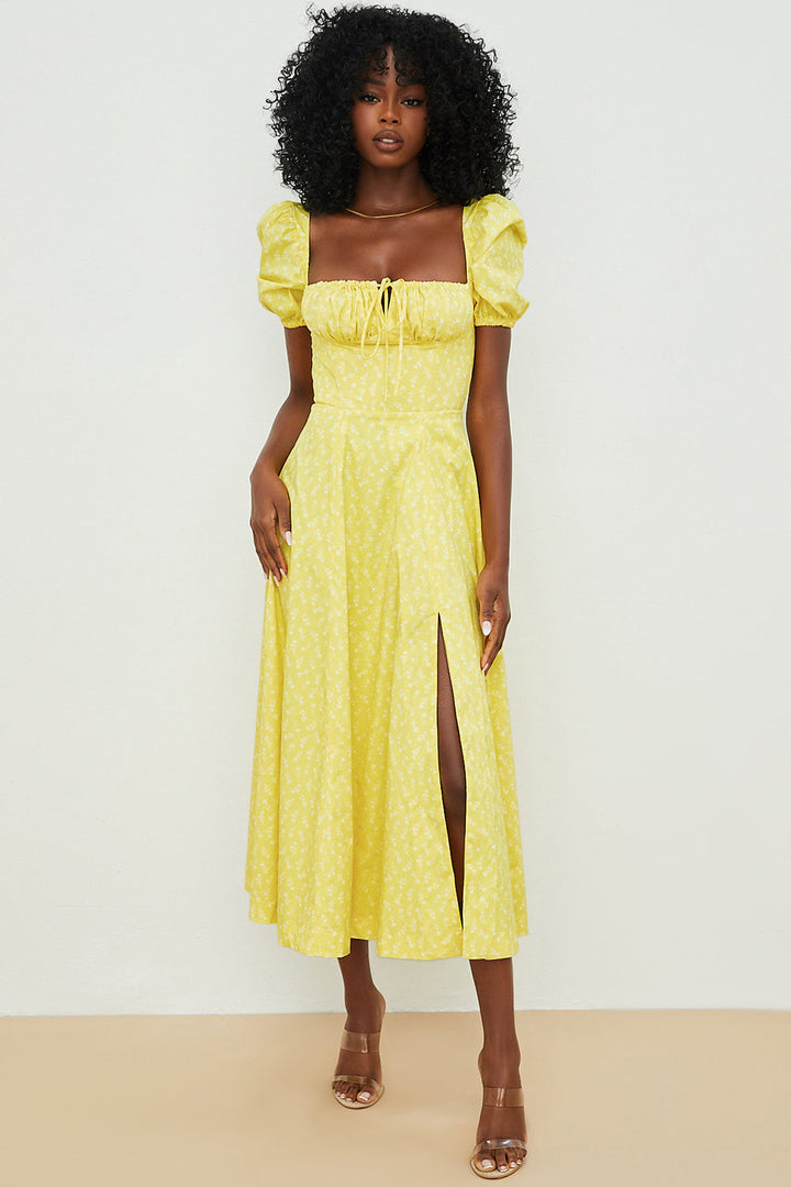 Aviana - Kleid mit Puffärmeln Bloom