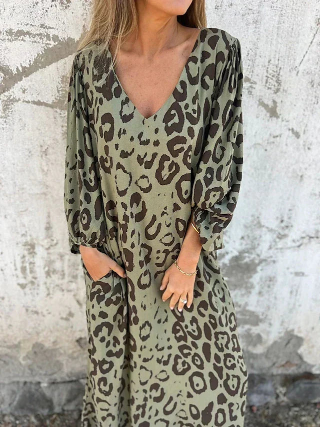 Jessa - Maxikleid Leopard